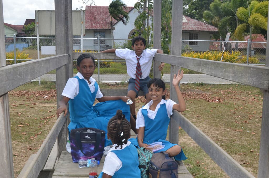St. Peter's pupils playing outdoors